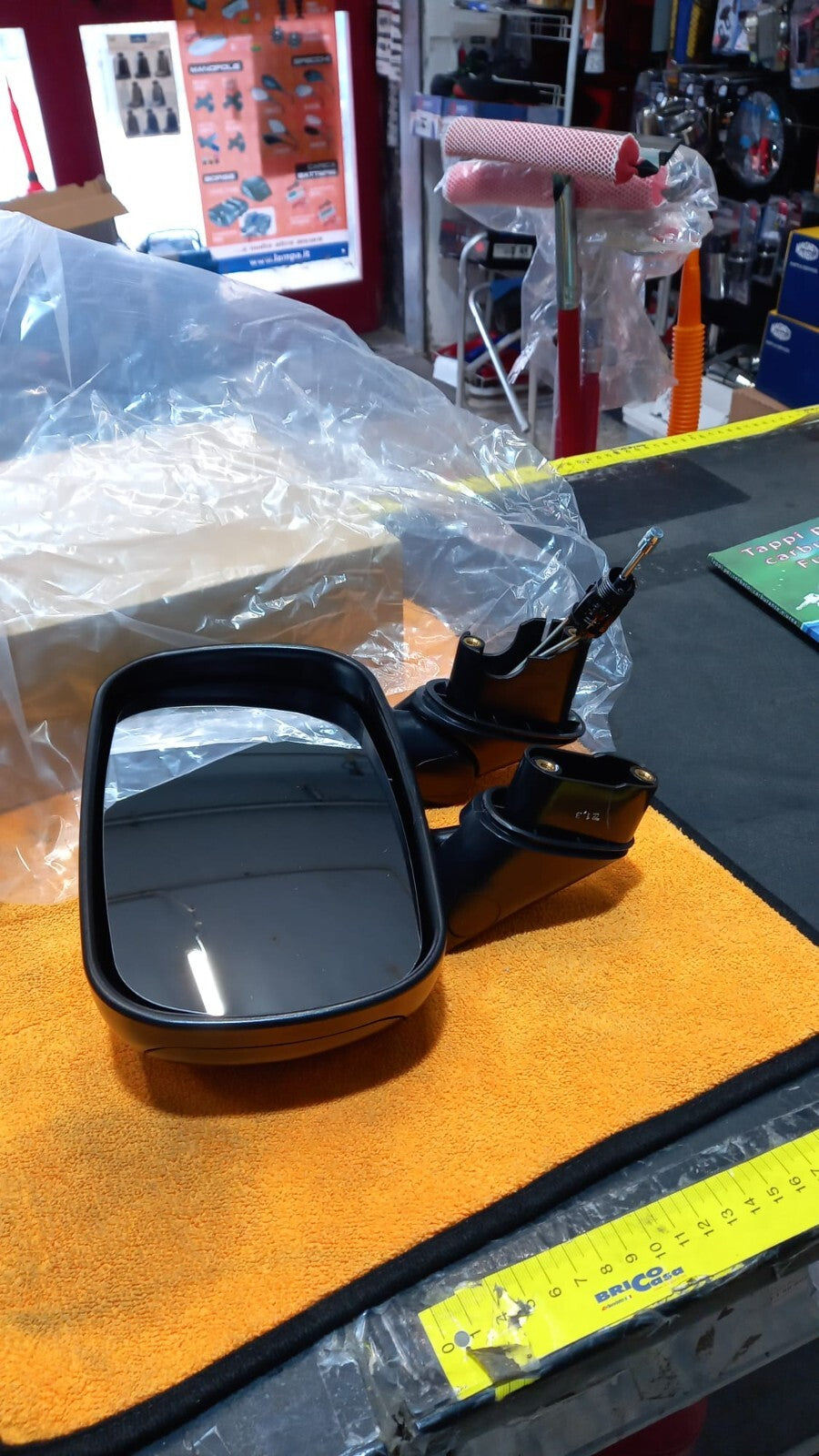 RETROVISORE SPECCHIO NERO MECCANICO SX SINSTRO PER FIAT DOBLO 2000 AL 2009