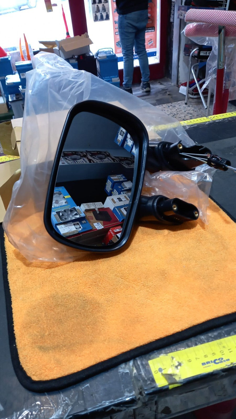 RETROVISORE SPECCHIO NERO MECCANICO SX SINSTRO PER FIAT DOBLO 2000 AL 2009