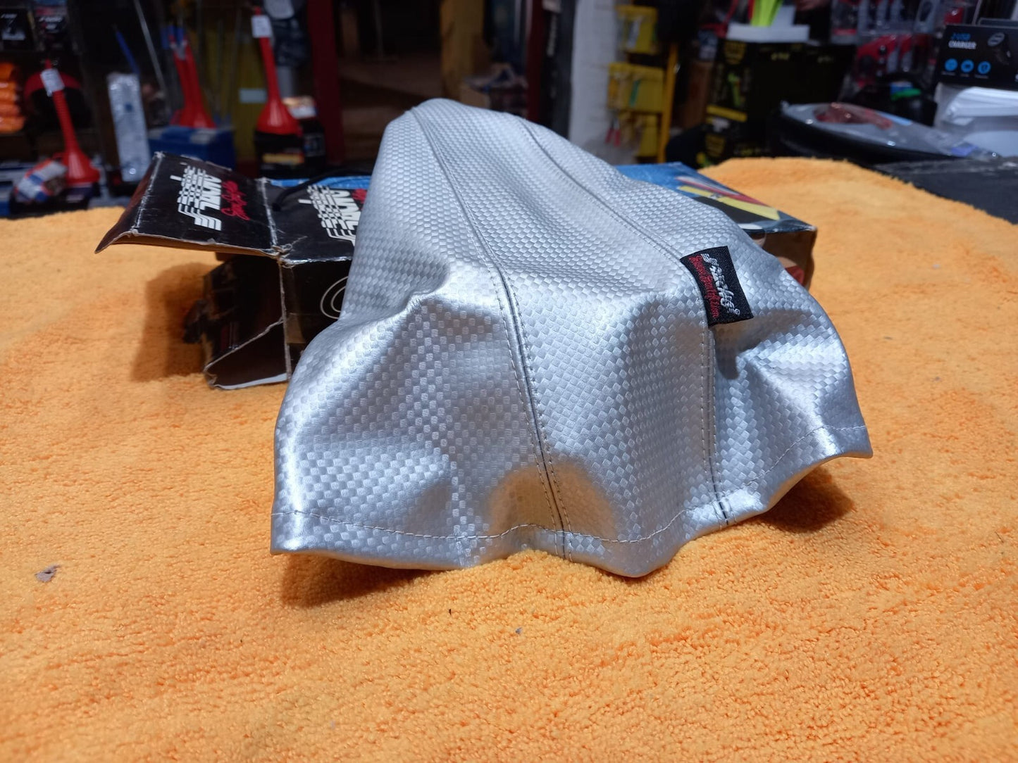CUFFIA FRENO A MANO UNIVERSALE SIMONI RACING ECO-PELLE GRIGIO ACCIAIO INOX