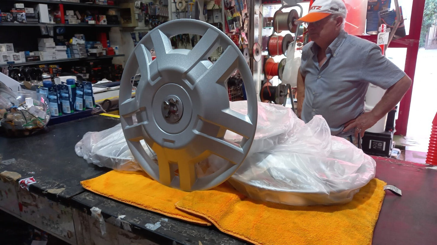 KIT 4 COPPE COPRICERCHI PEUGEOT BOXER DAL 2006 IN POI CON CERCHIO 15''