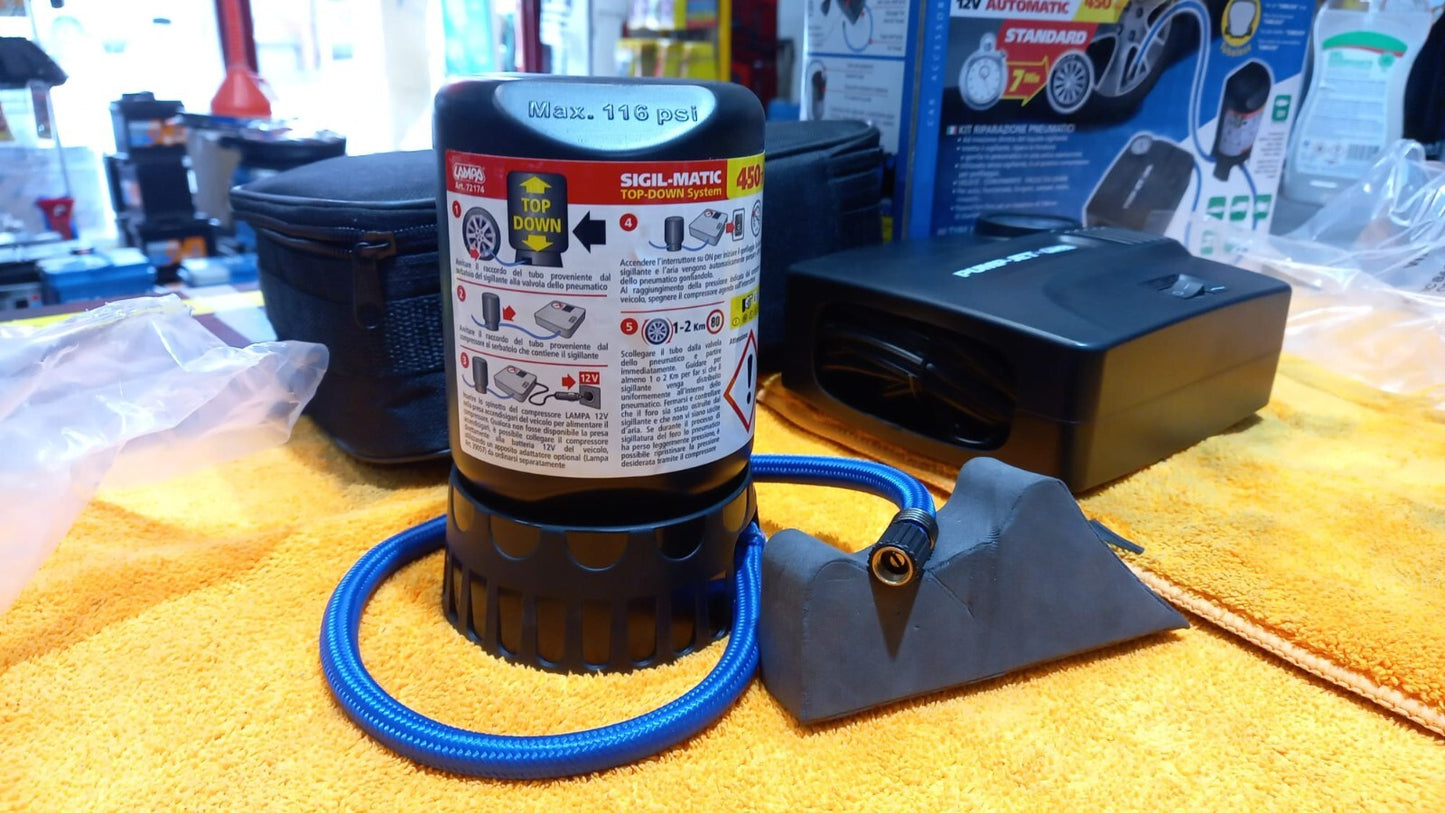 KIT RIPARAGONFIAGOMME, RIPARA PNEUMATICI,FORATURE,AUTO ,SUV ,CARAVAN ,