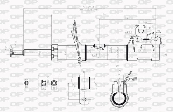 DUE AMMORTIZZATORI DX DESTRO +SX SINITRO FIAT PANDA DAL 2003 IN POI -OP-QUALITY