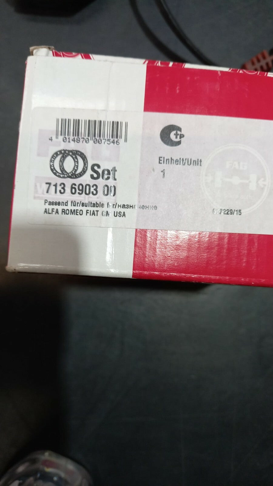 KIT CUSCINETTO RUOTA FAG 713690300 PER FIAT PUNTO 188  TUTTE