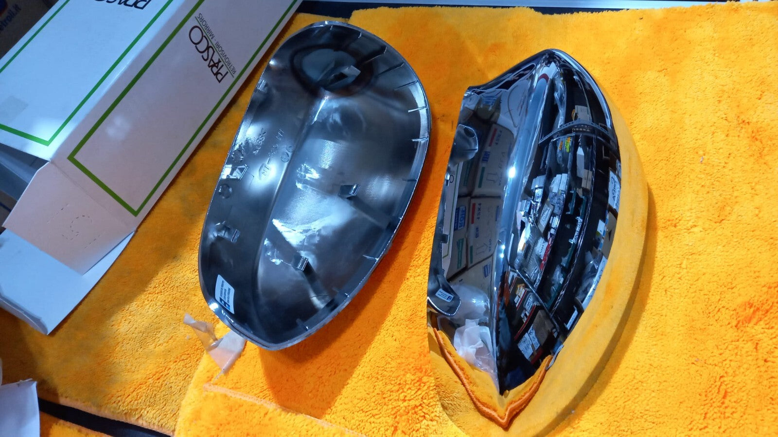 COPPIA CALOTTE  CROMATE GRANDE PUNTO DAL 2005=  FIAT 500 DAL 2007 IN POI