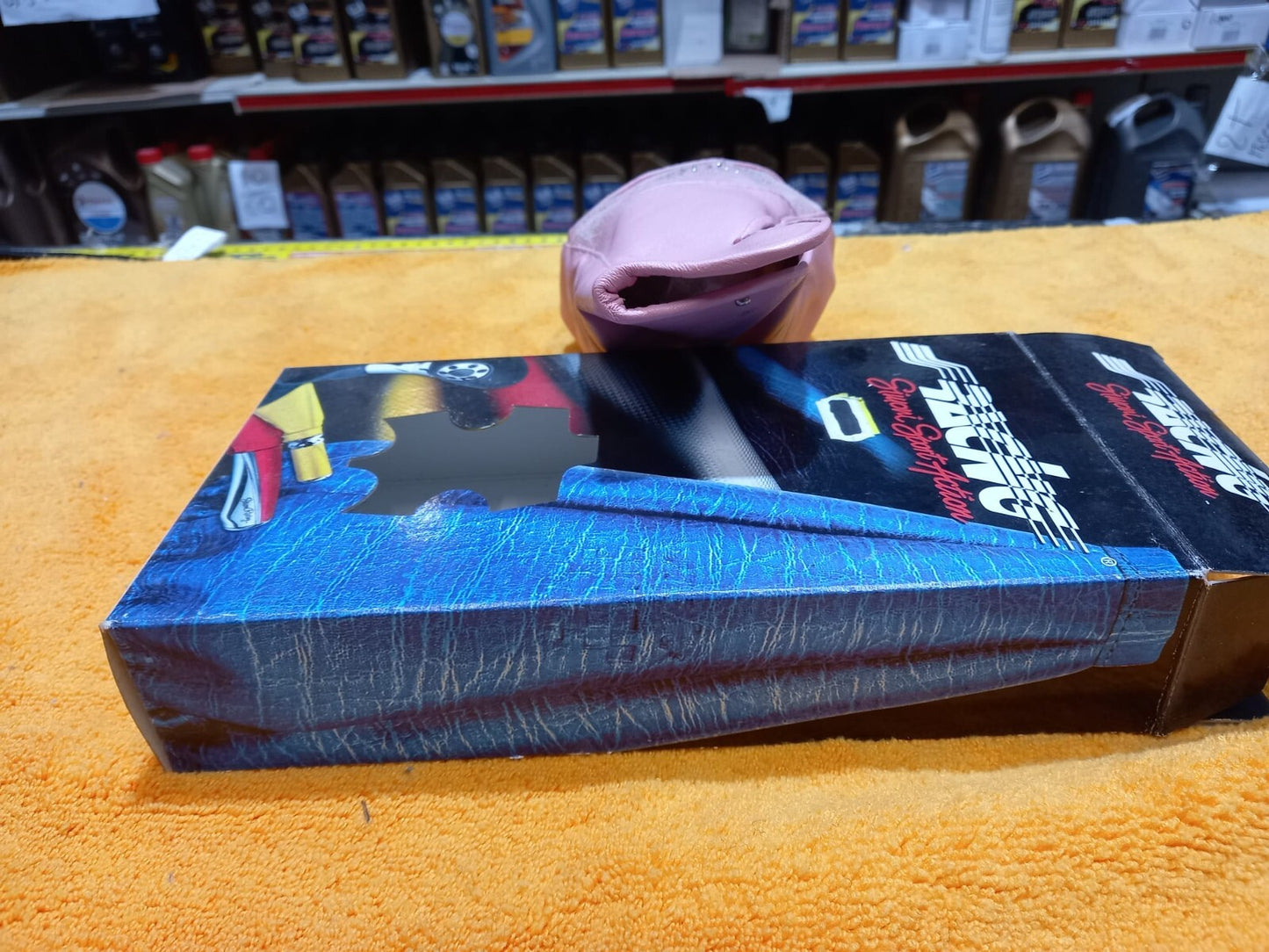 CUFFIA UNIVERSALE SIMONI RACING PELLE ROSA