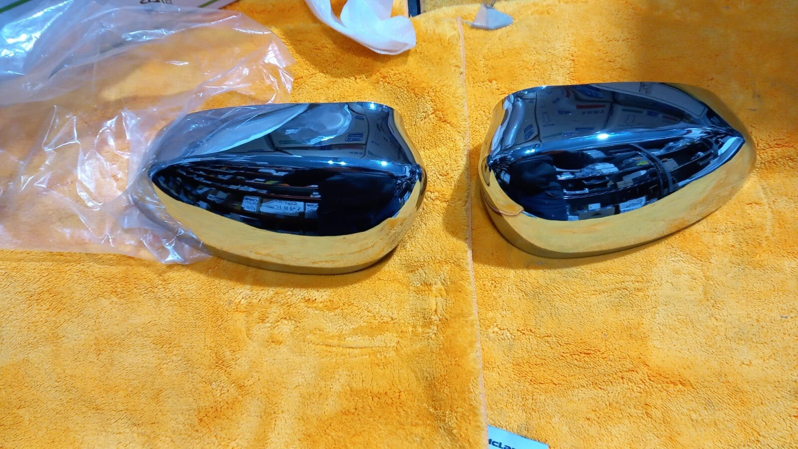 COPPIA CALOTTE  CROMATE GRANDE PUNTO DAL 2005=  FIAT 500 DAL 2007 IN POI