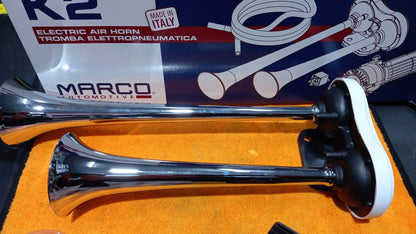 K2 TROMBE BITONALI PER AUTO ,PICK UP, CARAVAN ,FURGONI , PORTER ,DAILY, 12VOLTS
