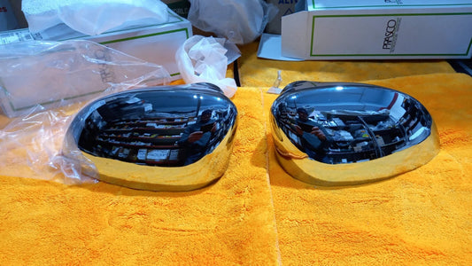 COPPIA CALOTTE  CROMATE GRANDE PUNTO DAL 2005=  FIAT 500 DAL 2007 IN POI
