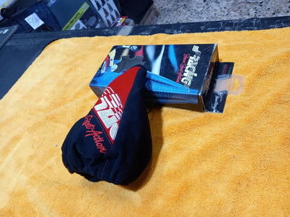 CUFFIA CAMBIO SIMONI RACING MICROFIBRA NERO/ ROSSO