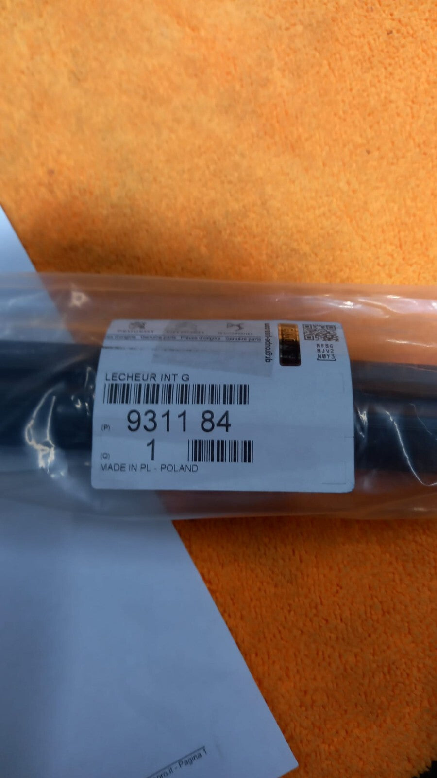 RASCHIAVETRO INTERN. 931184 ORIGINALE PEUGEOT PORTA POST. SINISTR. SX